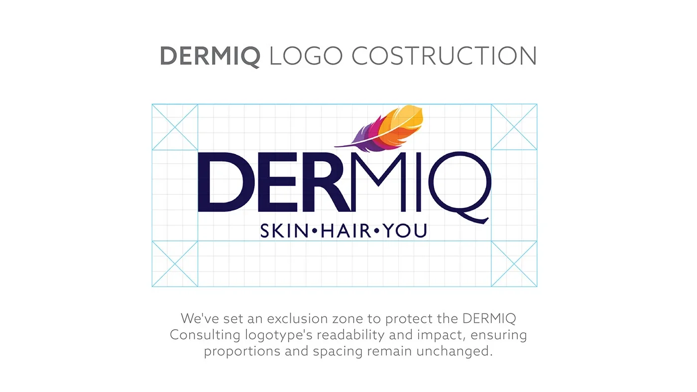 Dermiq Skin Clinic — Logo construction grid