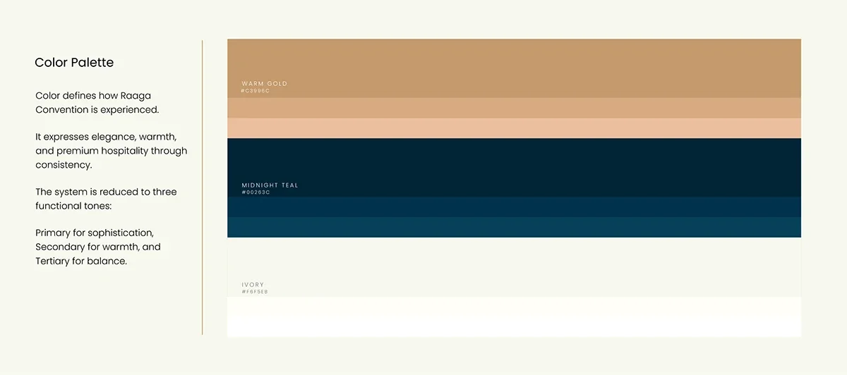 Raaga Convention — Brand colour palette