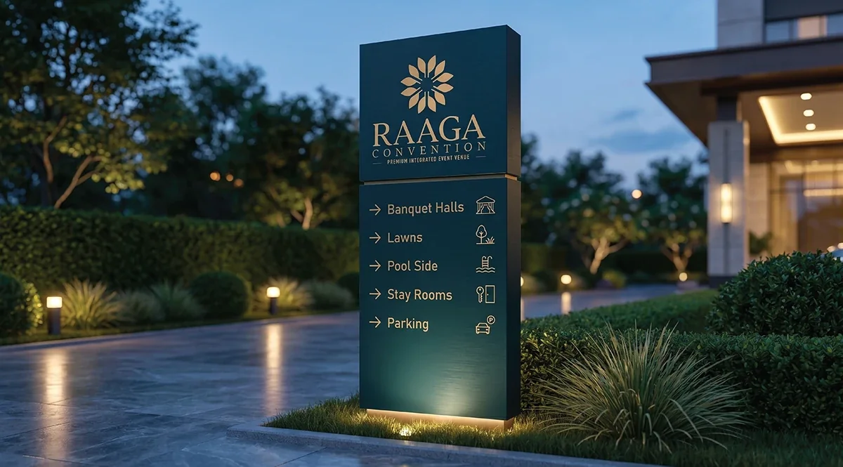Raaga Convention — Venue wayfinding signage